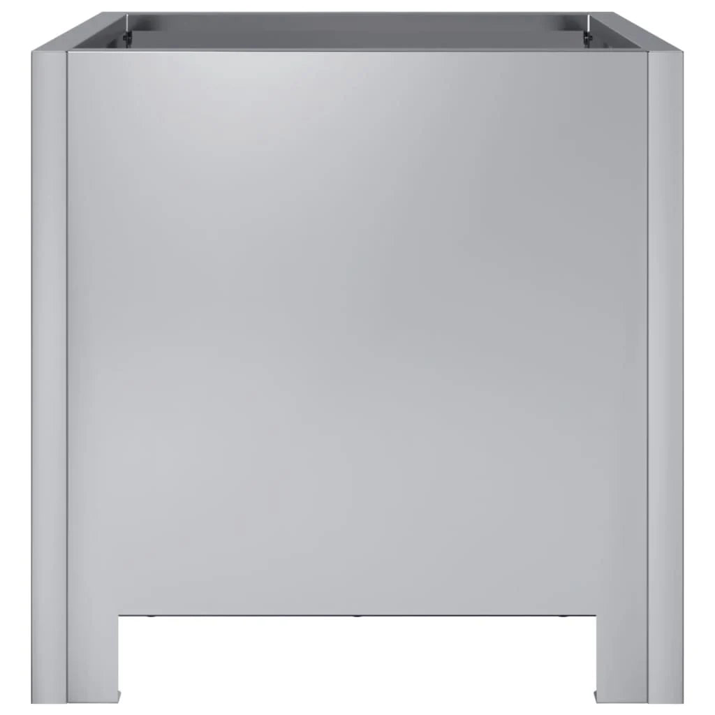 Fioriera rialzata per piante fiori giardino terrazze set da 2 30 x 30 x 30 cm acciaio zincato argento 02_0038919