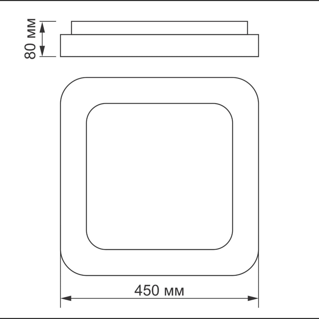 Plafoniera LED quadrata nera 72W 7500lm 45cm Videx