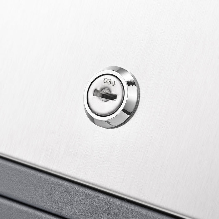 Cassetta postale con vano portagiornale V36 antracite + inox 305 x 105 x 385 mm con vetrino nome