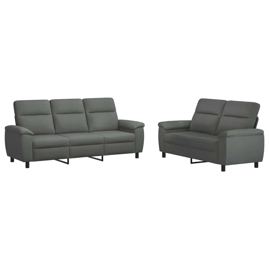 Set di divani 2 pcs Grigio Scuro Tessuto 3430713