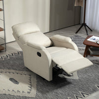 Poltrona Relax Reclinabile Manuale con Poggiapiedi Beige