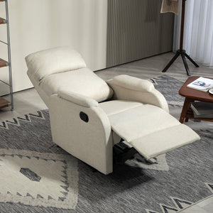 Poltrona Relax Reclinabile Manuale con Poggiapiedi Beige