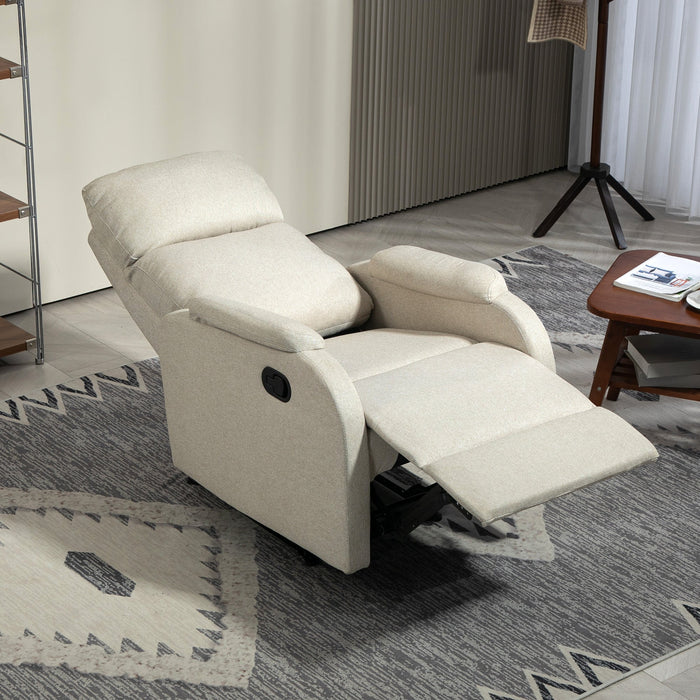 Poltrona Relax Reclinabile Manuale con Poggiapiedi Beige