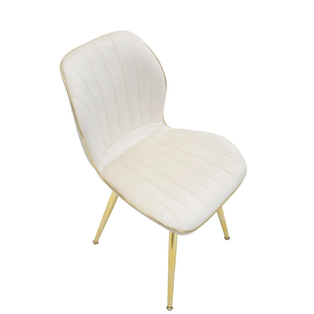 Set di 2 Sedie VKH383, Beige, Metallo, 46x58x77 cm