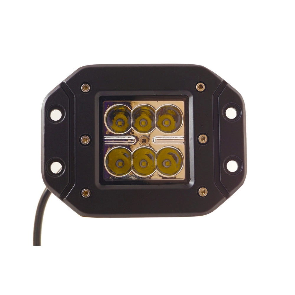 Trade Shop - Lampada Supplementare Faro Profondita Staffa Auto Fuoristrada 12v 6 Led 18w Ip68 -