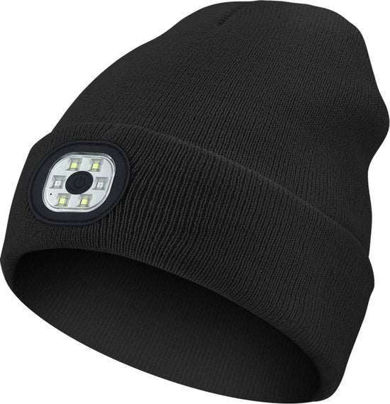 Cappello LED ricaricabile - Cappello in lana unisex per inverno - Cappello con lampada da tasca a mani libere - Adatto per pescatori, corridori, campeggiatori - Modello MOSEN