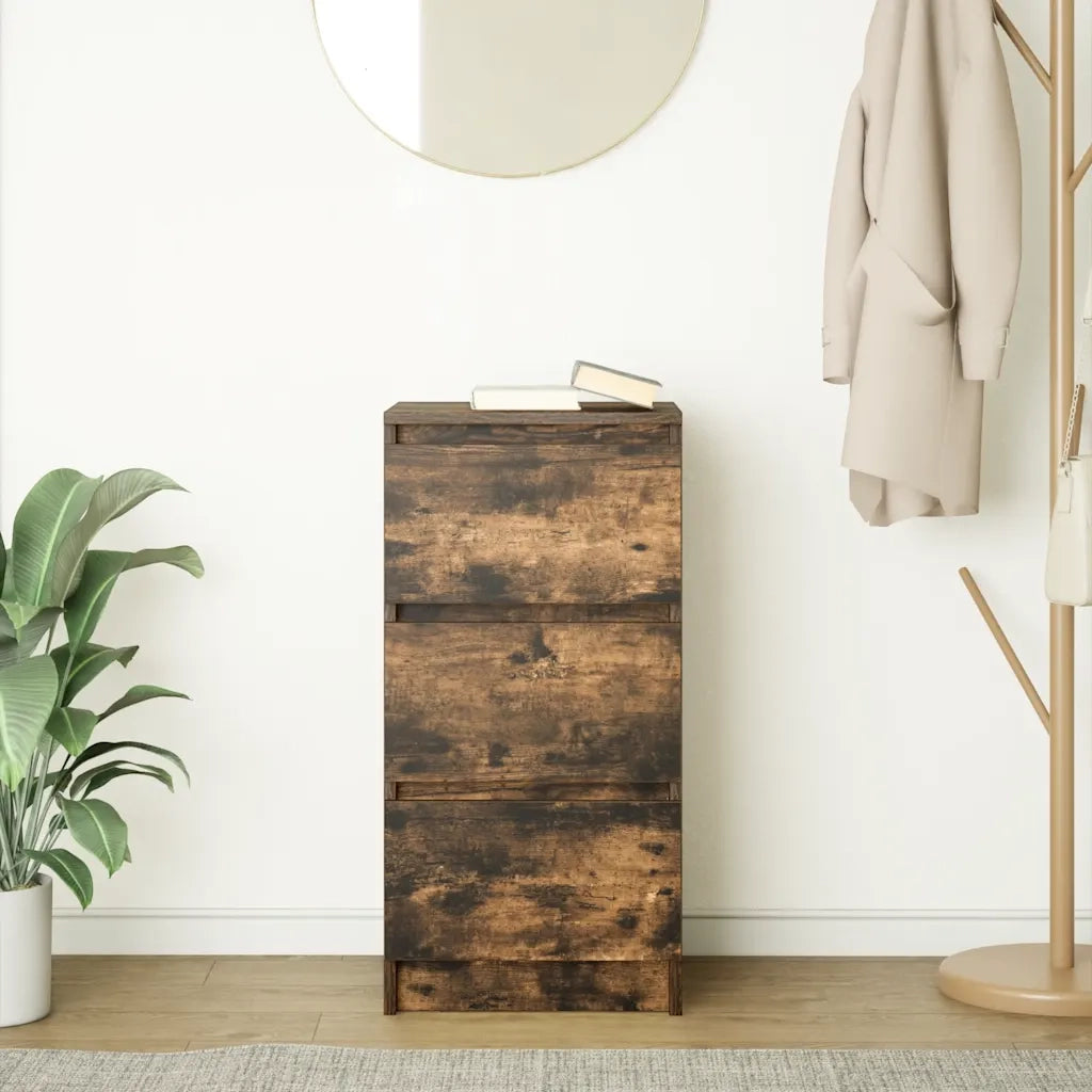 vidaXL Credenza Rovere Fumo 37,5x35x76 cm in Legno Multistrato