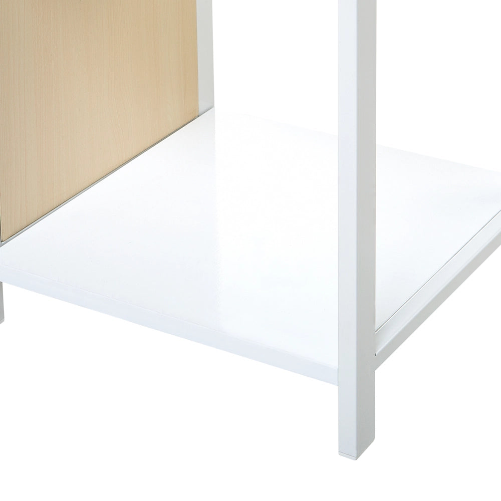 Libreria bianca con legno chiaro 165 x 35 cm Scaffale a 5 ripiani Moderno e minimalista