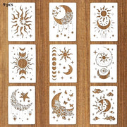 Set di Schemi Reutilizzabili da 9 - Schemi per Dipinti - Muro - Pavimento - Schemi Creativi - Materiale PET