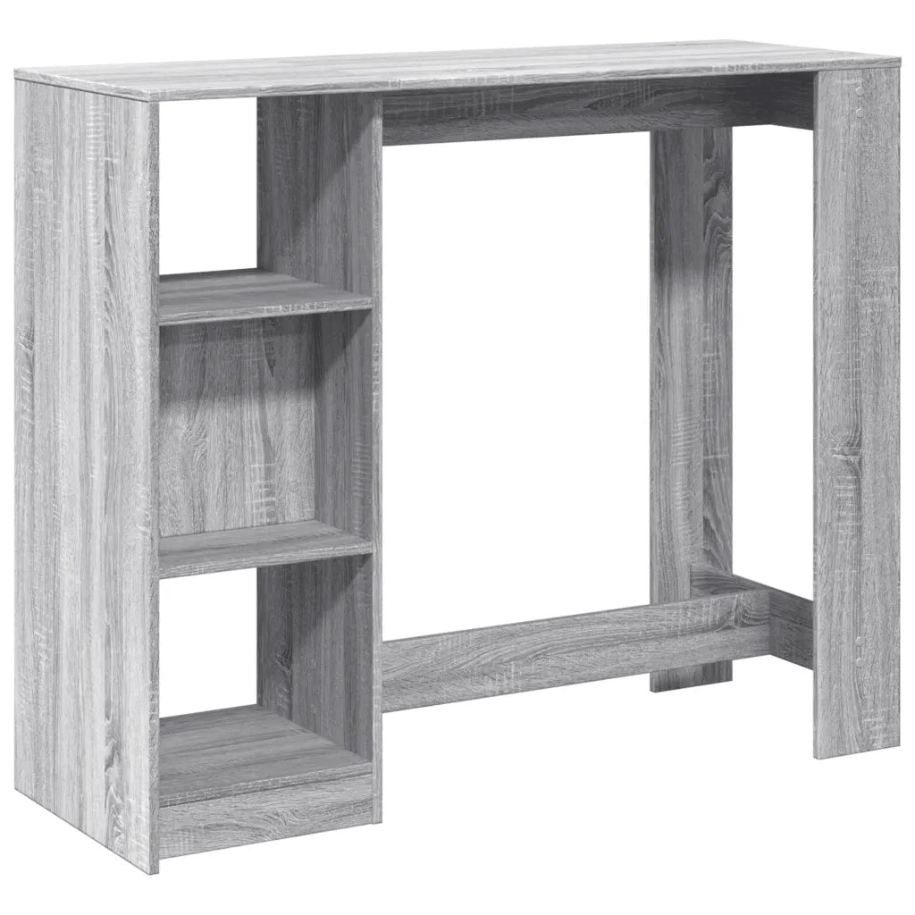 Tavolo Bar con Ripiano Grigio Sonoma 124x46x103,5cm Multistrato