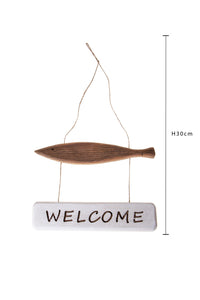 Set 2 Pesci da Appendere Welcome 40 H 30 cm