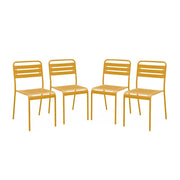 set 4 sedie da giardino bistrot in acciaio, ocra