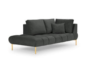 Cosmopolitan Design - Chaise longue sinistra "Hastings" 2 posti in velluto grigio scuro 