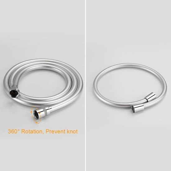 Sistema doccia con Doccia principale e Doccia manuale - Maniglia regolabile - Acciaio inox argento