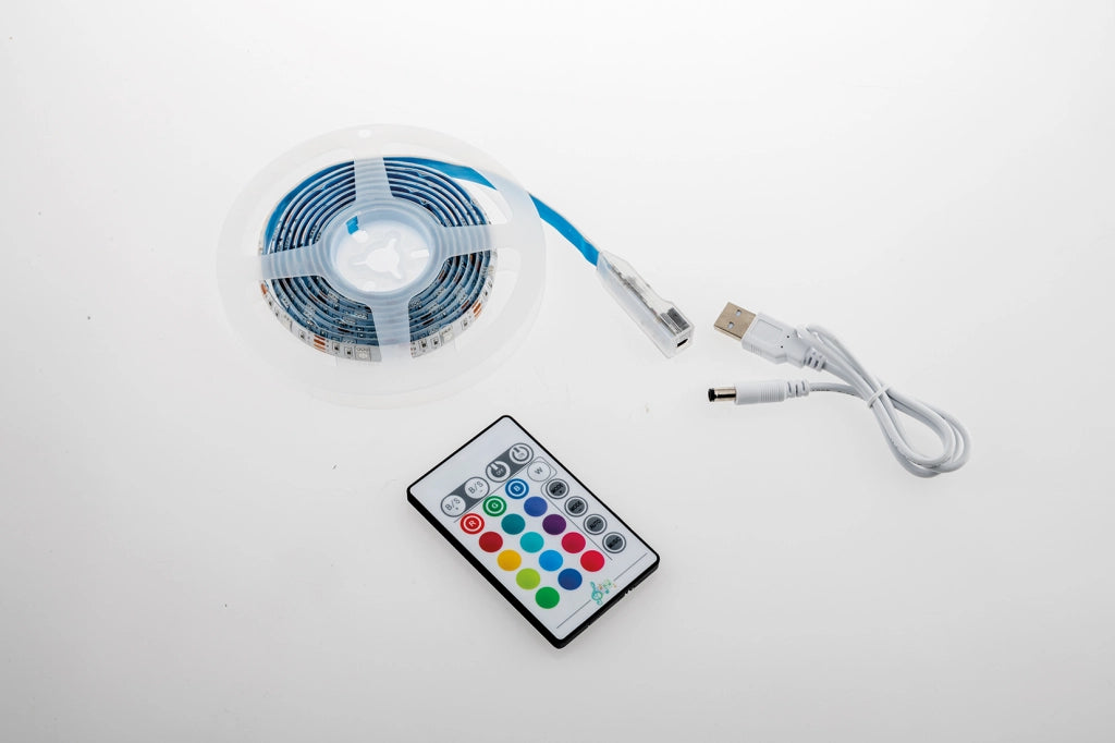 STRIP-SURROUND-2M STRIP LED 5050 SURROUND IN KAPTON E SILICONE 60 LED E M 3W E M RGB IP65 TOUCH, CON TELECOMANO IR INCLUSO, USB 1X200X0,3CM