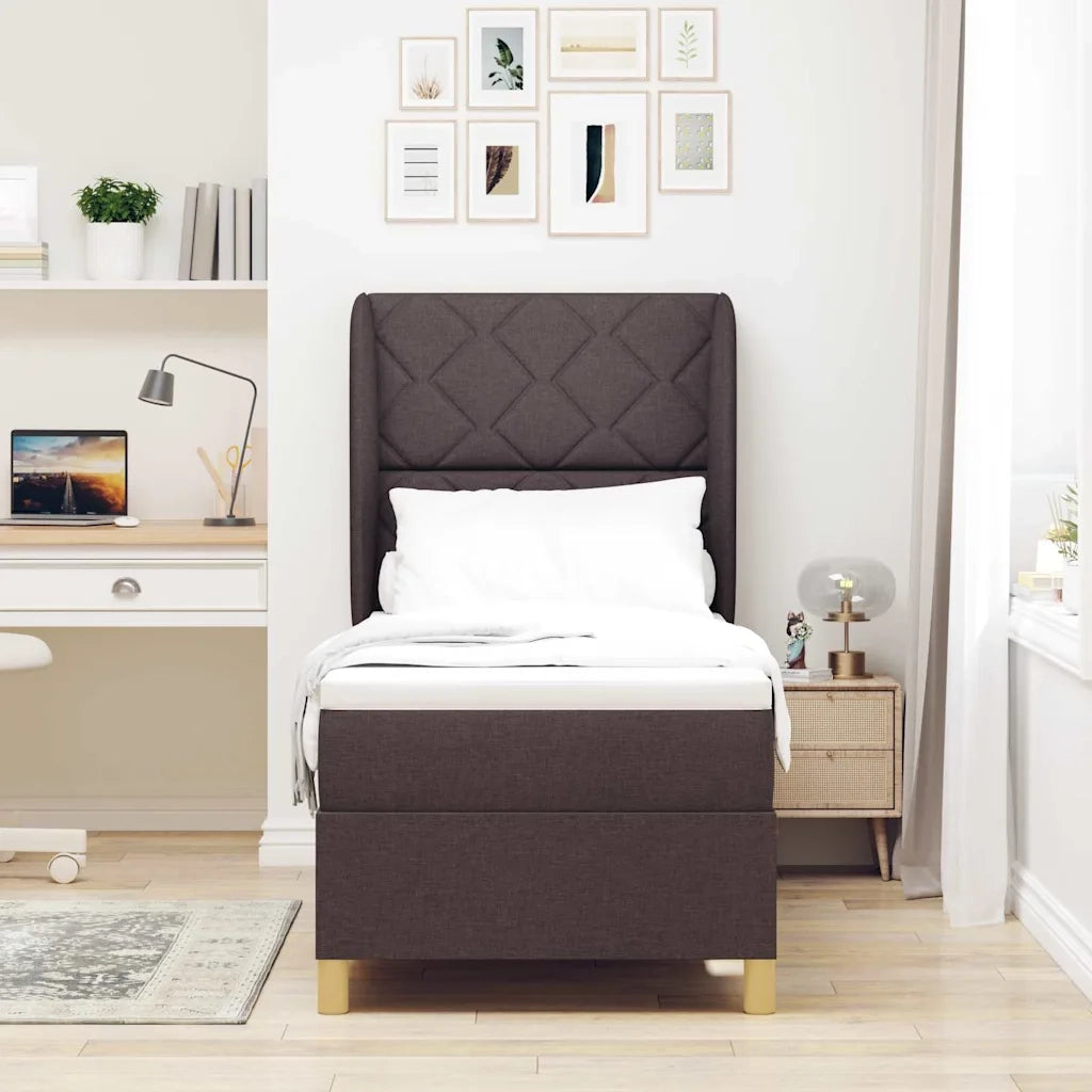 Letto con molle e materasso Grigio Scuro 90x190 cm Tessuto 3340784