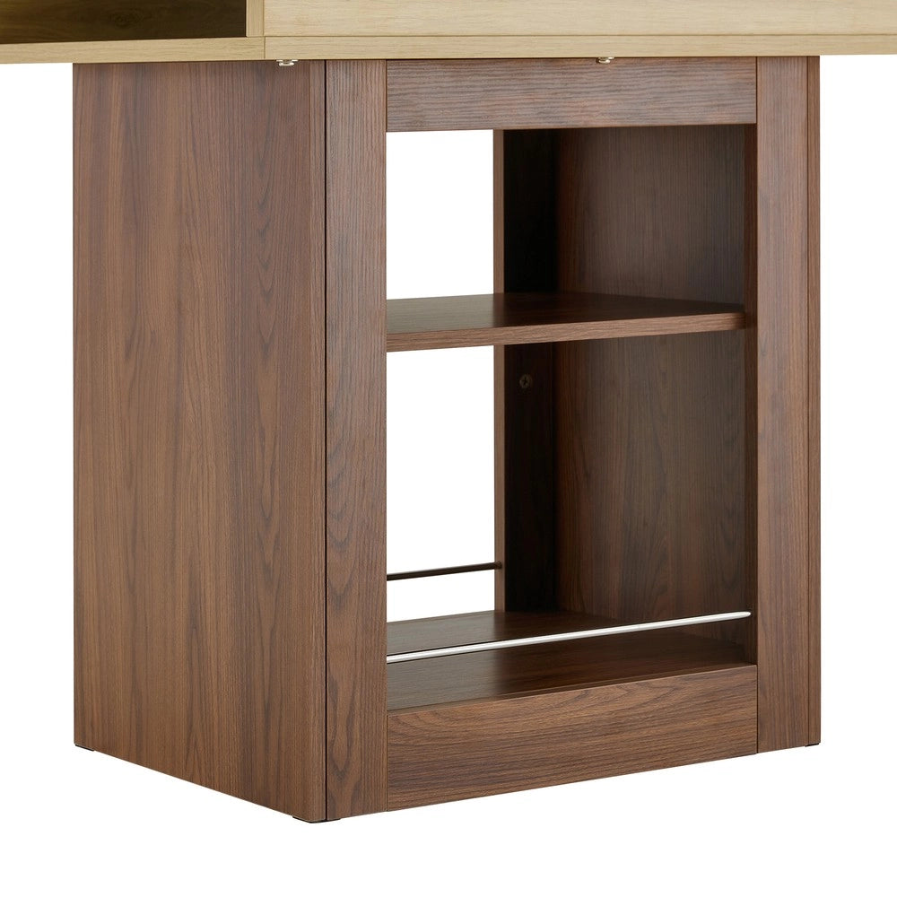 Tavolo da Pranzo Allungabile con Vani ¨C MINIMAL ¨C Effetto Noce, MDF, 130/160 cm, 4-8 Persone