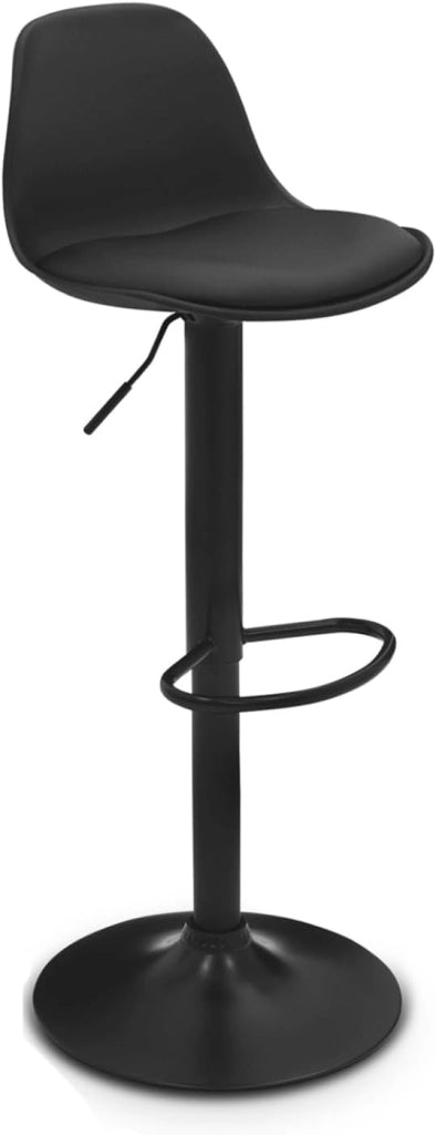 Lote de 4 taburetes de bar negros de diseño KARL con patas negras