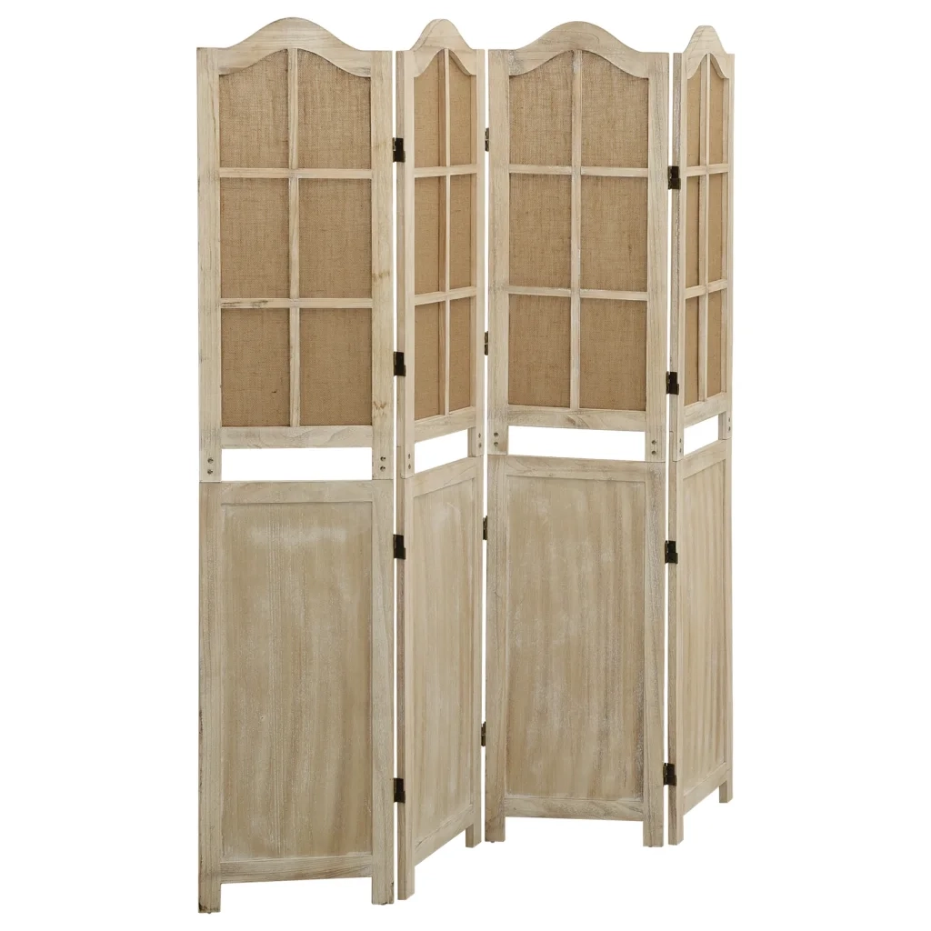 Divisorio a 4 Pannelli Marrone 140x165 cm in Tessuto cod mxl 69891