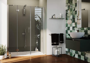 Porta Doccia 145 cm 1 Anta Battente in Cristallo Trasparente 6mm H190 Fosterberg Herning