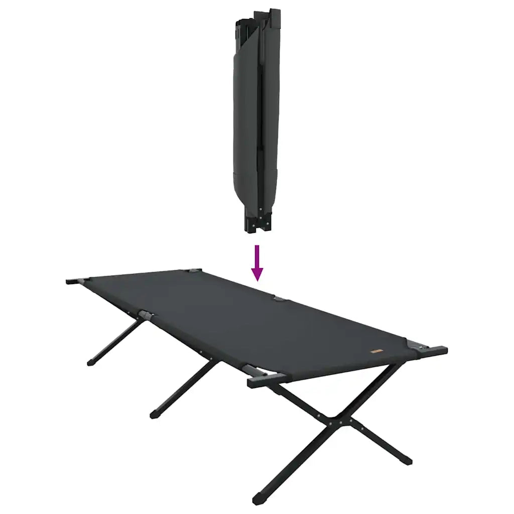 Letto da campeggio pieghevole 2 pz Nero 210 x 80 x 46 cm CFW7758011