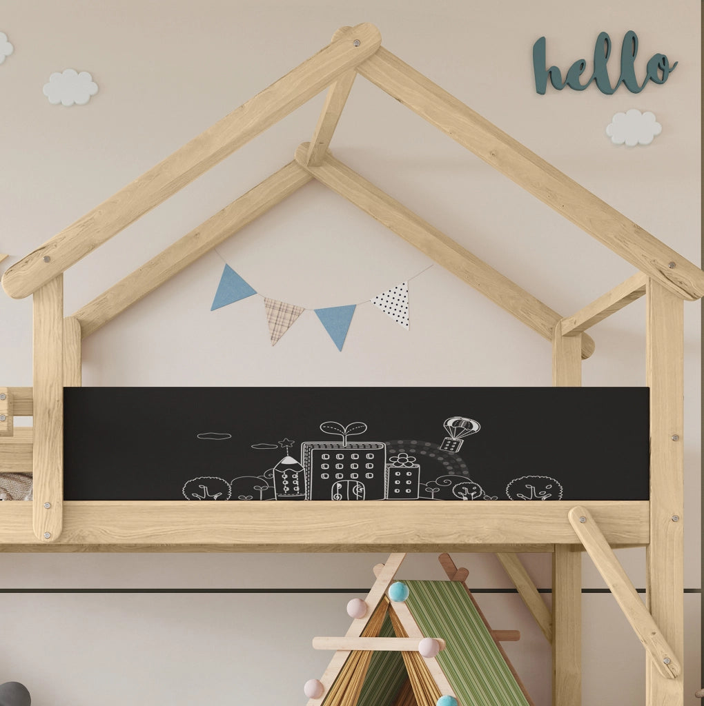 Letto a castello per bambini 90x200 cm con scala contenitore