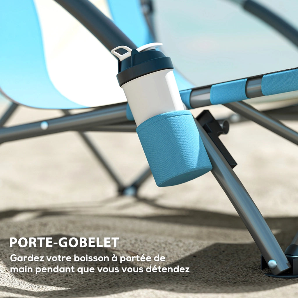 Sedia da giardino pieghevole ¨C zephmum ¨C blu 58x55x62 cm