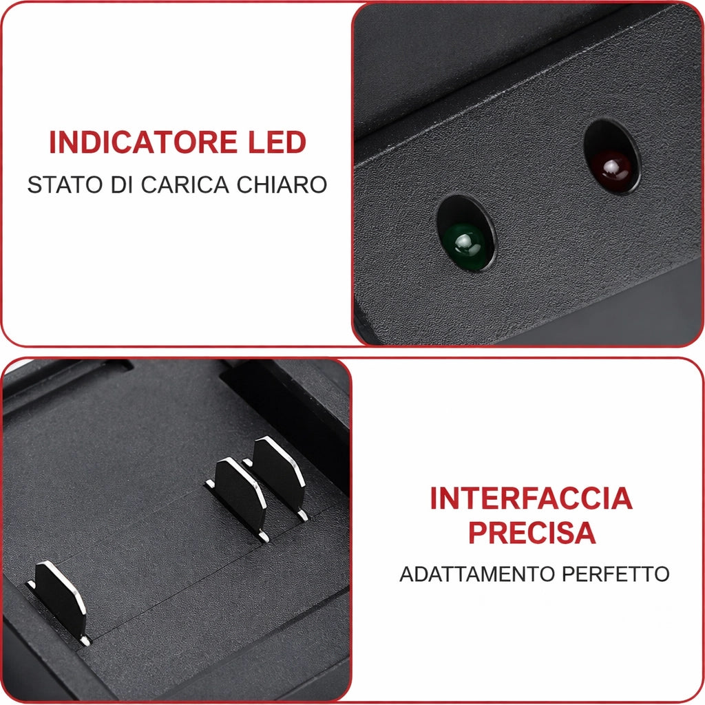 Doppio Caricabatteria Per Batterie a Litio 21V Per Motosega Soffiatore VP10195