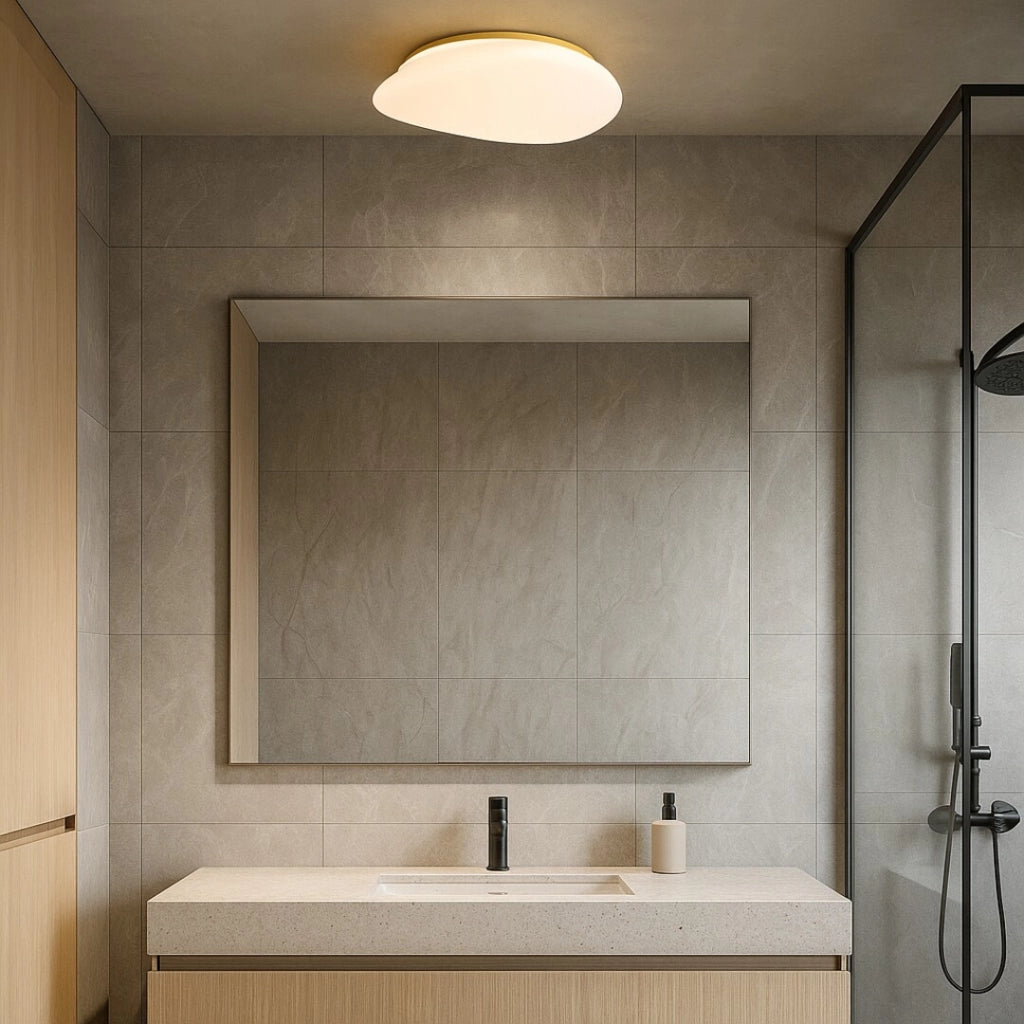 Plafoniera rotonda LED Caliope bianco oro IP44 Rabalux