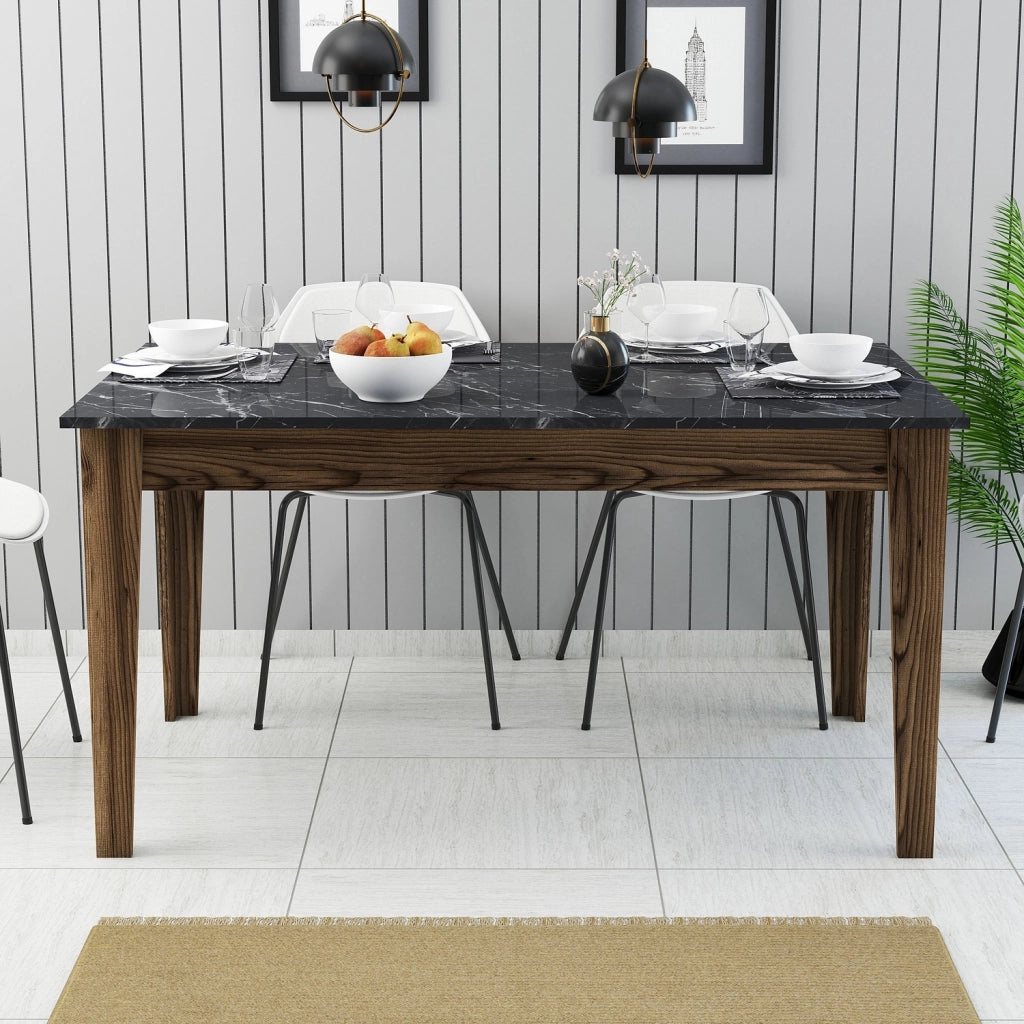 Tavolo da pranzo in legno "Milan500" - 145 x 88 x 75 cm - Nero