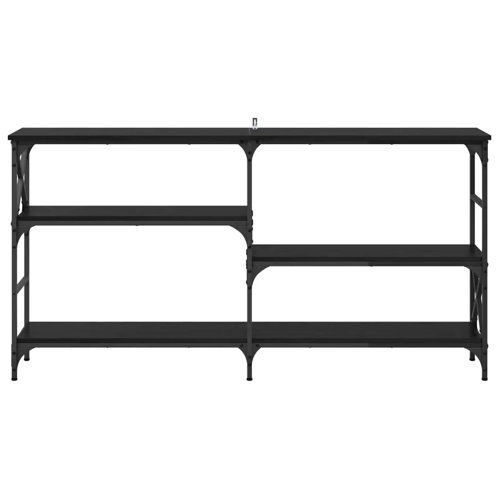 Tavolo Consolle | Tavolo d'Ingresso con lo scaffale Rovere Nero 150 x 29 x 76,5 cm