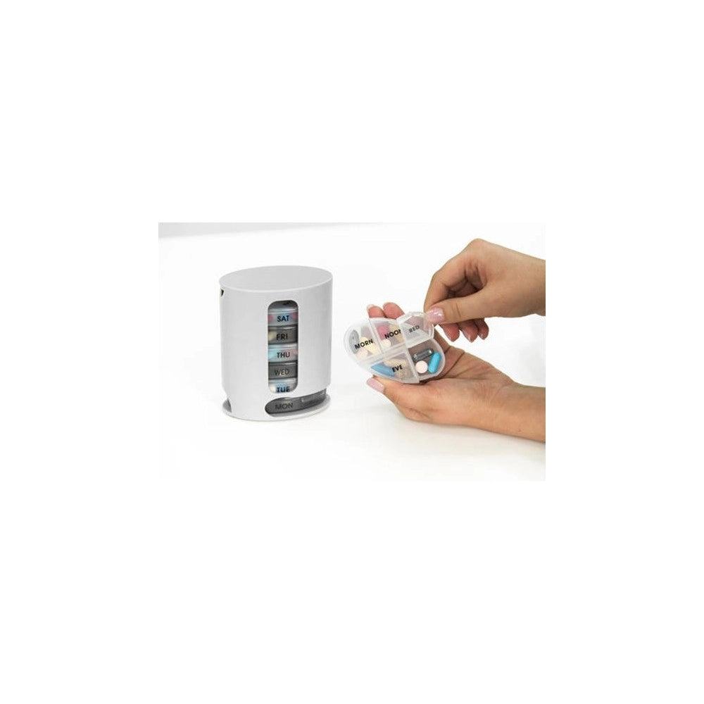 Trade Shop - Porta Pillole Organizzatore Settimanale Pillole E Vitamine Pill Pro 4 Scomparti -