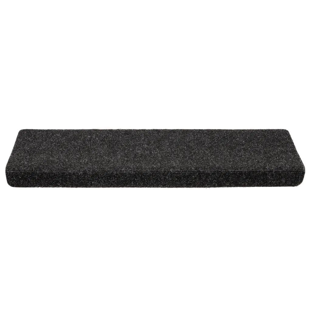 Tappetini per scale autoadesivi 10 pz 65x21x4 cm neri bordo rettangolare 149727