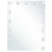 Specchio da toeletta da parete con LED Bianco 40 x 50 cm Tavolo da toeletta rettangolare illuminato con lampadine Hollywood