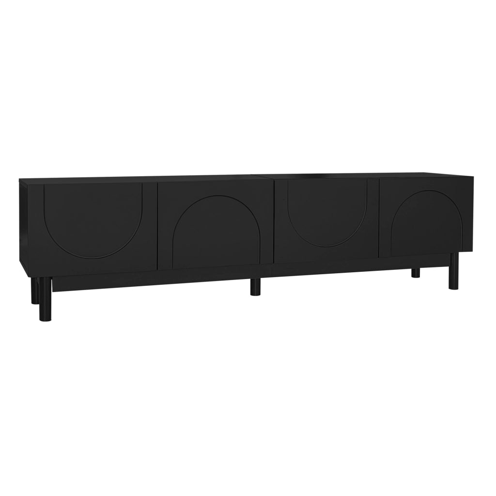 Mobile TV nero 169x34x45,5 cm con 4 ante e ripiani
