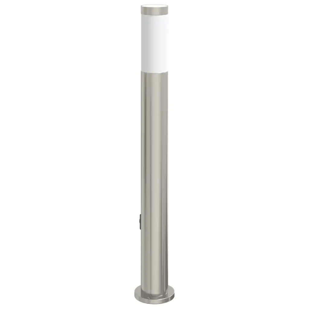 Lampada a paletto con presa elettrica 80 cm Acciaio Inox IP44 4006013