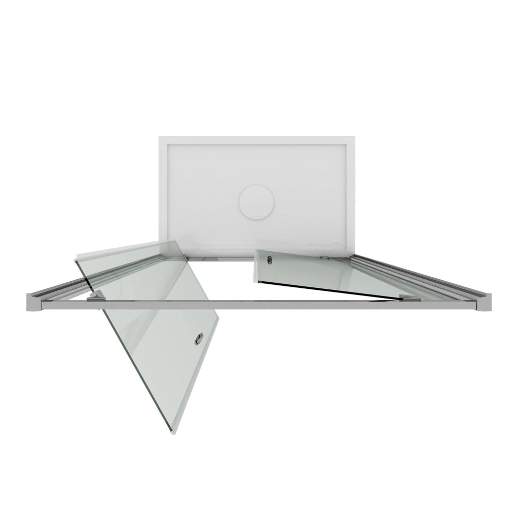 Porta Parete Doccia 90 cm 2 Ante Battenti in Cristallo Trasparente 6mm H185 Fosterberg Koge