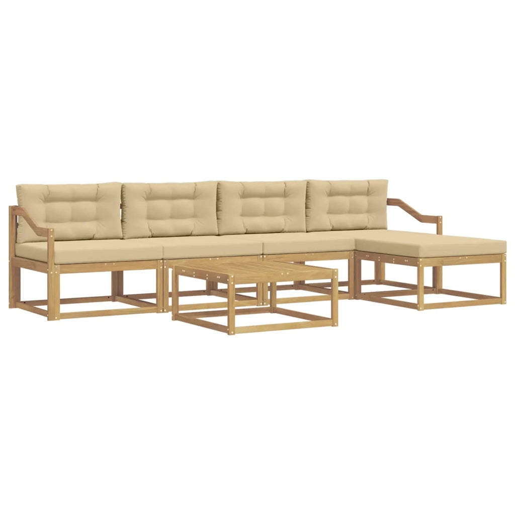 Set di divani da esterno 6 pcs Bianco e Beige 79 x 79 x 37 cm 3386357