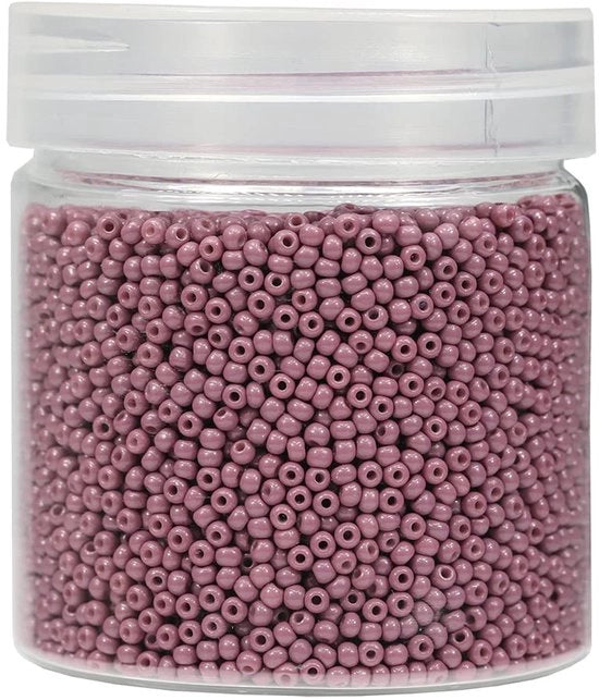 Racchette di vetro in rosabruno 12/0, 10000 pezzi, 110 gram al chilo in scatola, per la creazione di gioielli orecchini, bracciali, collane (rosabruno), raccordi in acciaio di 2 mm per la realizzazione di collane.