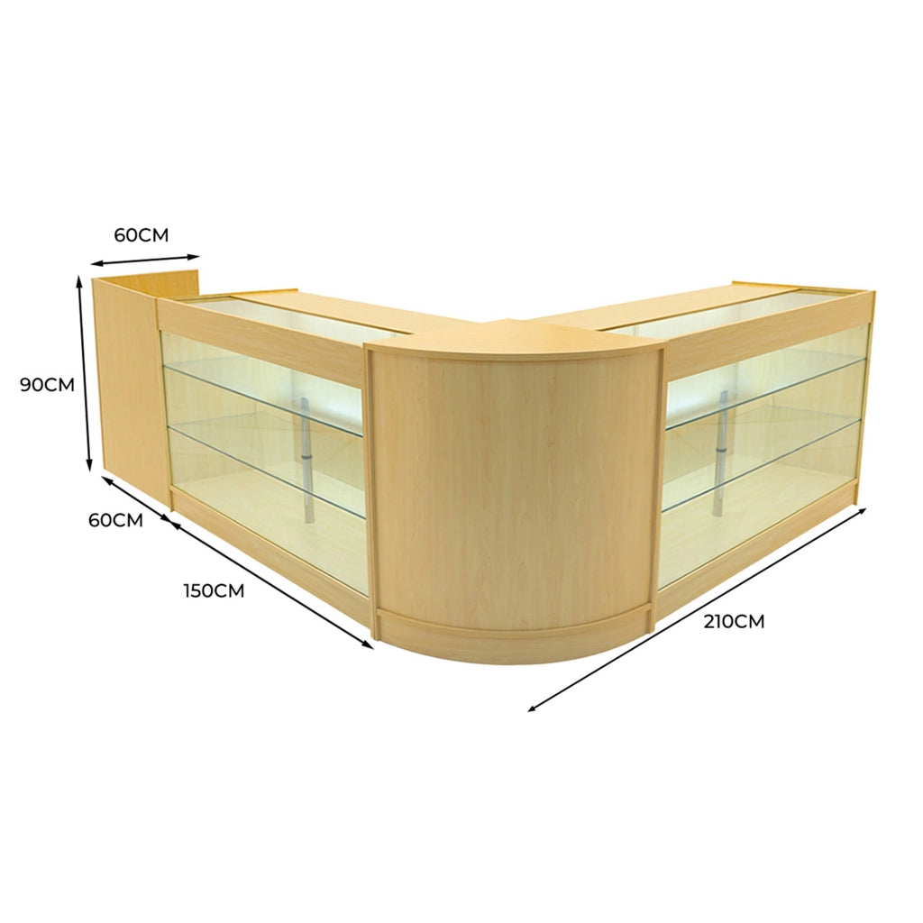 Set Banconi LED Acero Aries K1500 CM60 TB60 Vetrina Negozio con Serratura