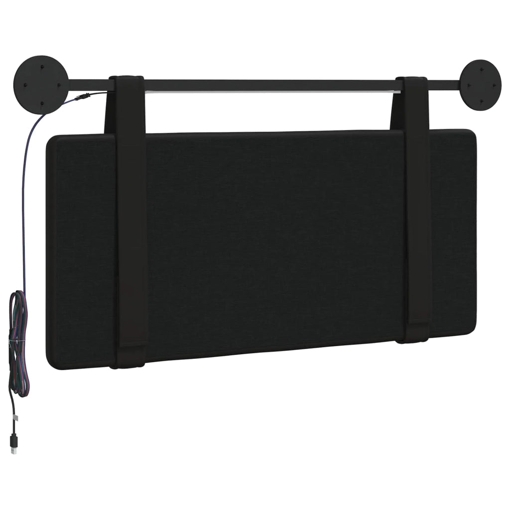 Testiera sospesa Con luce LED Nero Similpelle