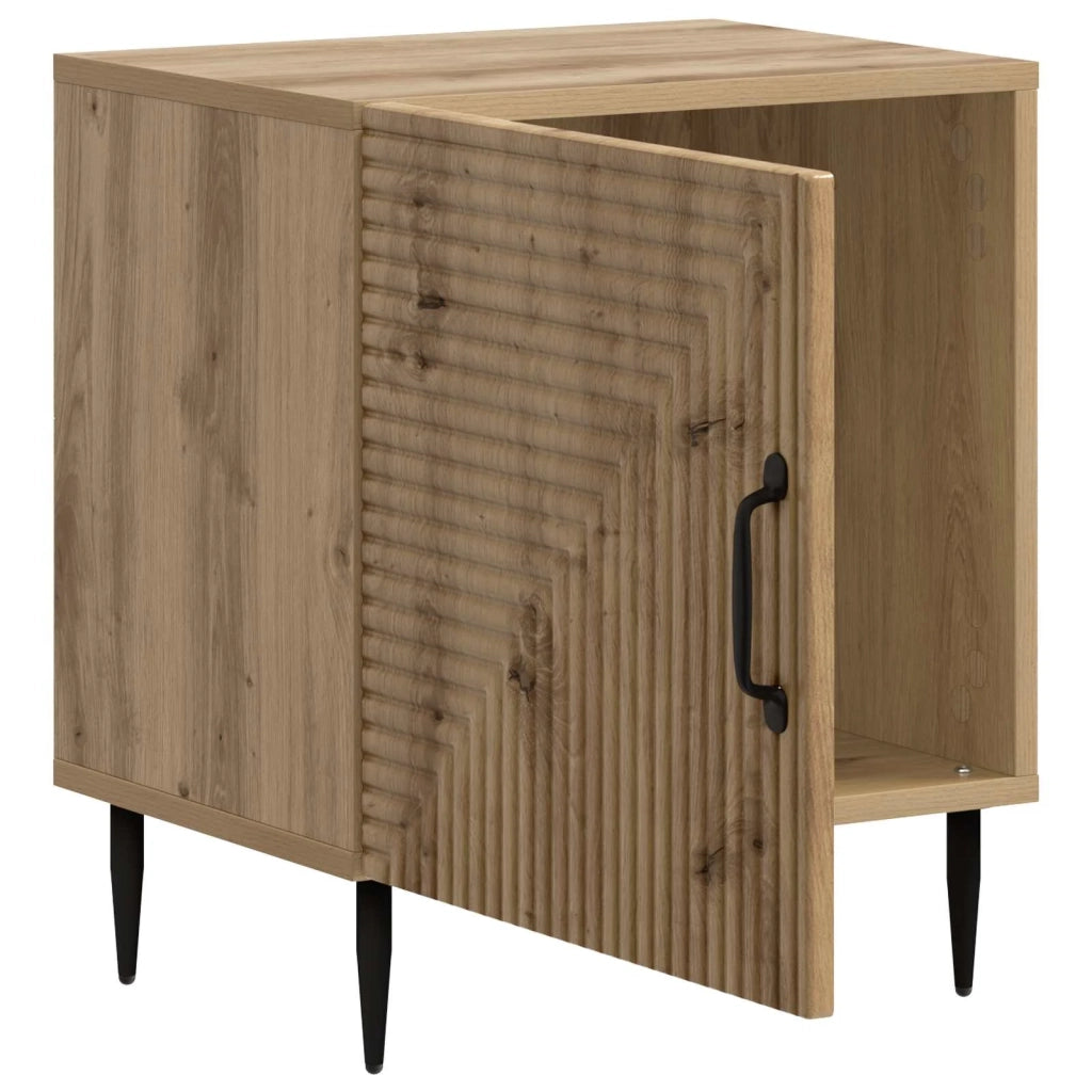 Set di 2 Comodini | Armadio da Notte | Mobiletto da notte Rovere Artigianale 43 x 34,5 x 50 cm