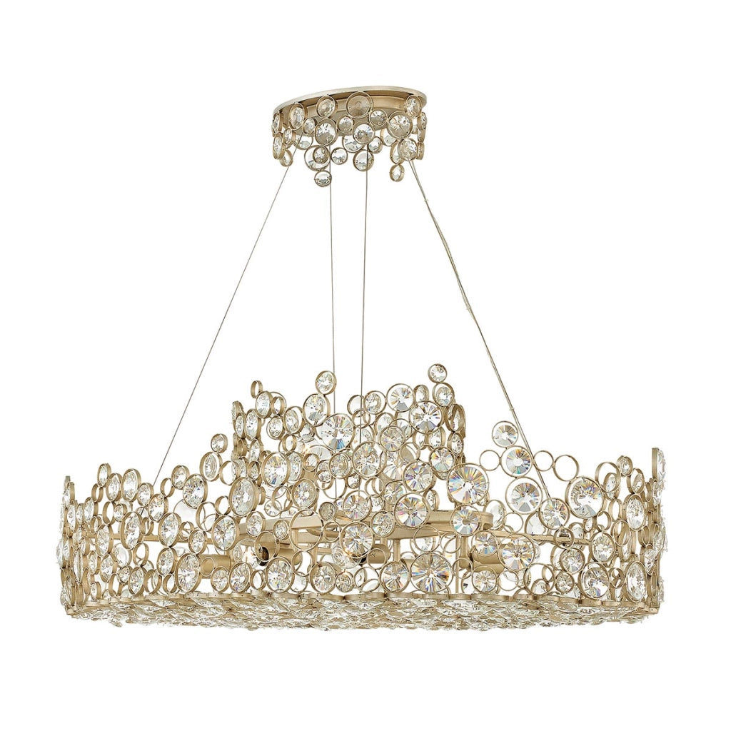 Lampadario grande Anya cristalli argento cromo 10xE14 Hinkley