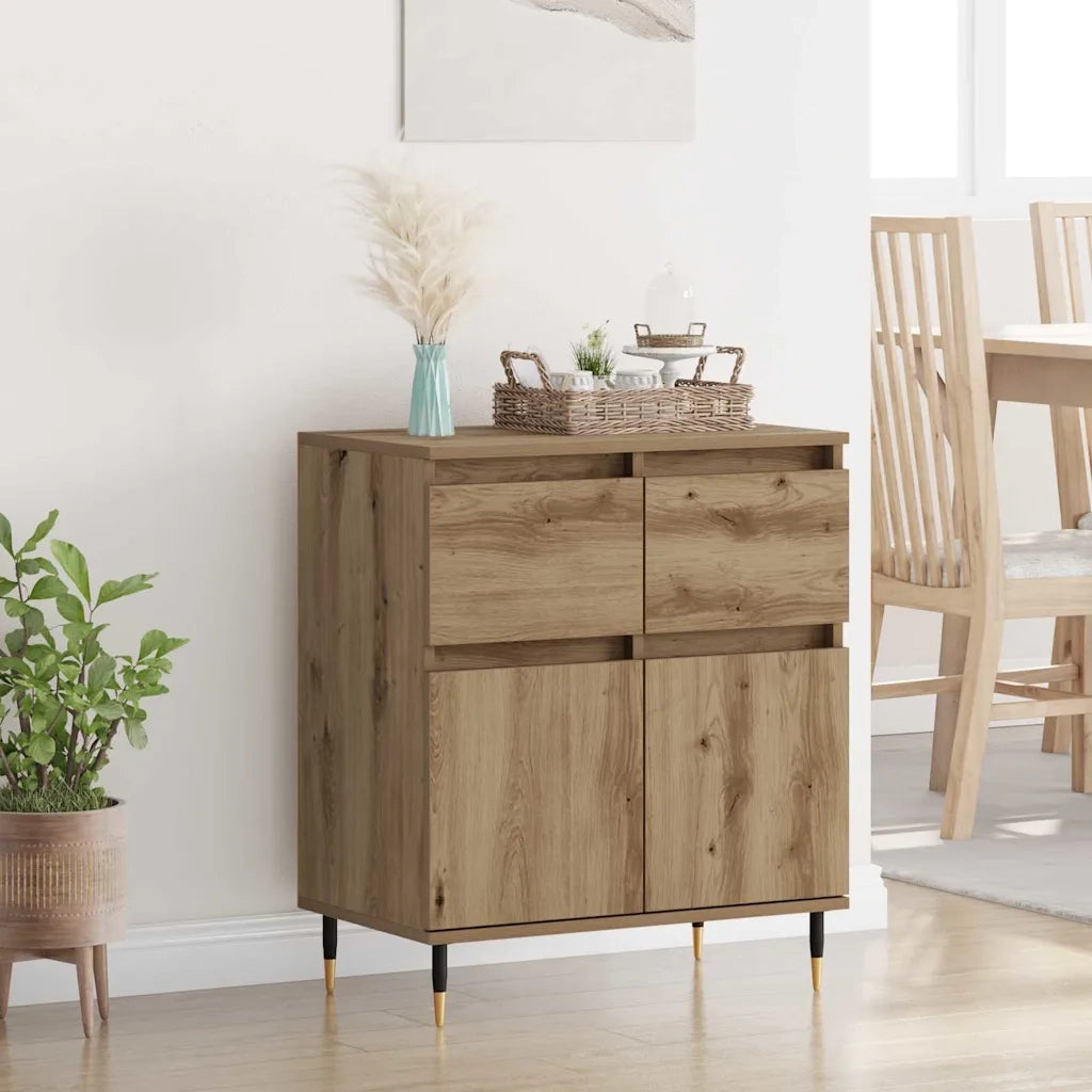 Credenza con Cassetto-Buffet-Armadio da cucina Rovere artigianale 60 x 35 x 70 cm 363484