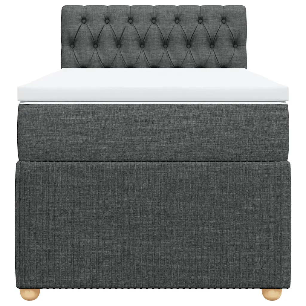 Giroletto a Molle con Materasso Grigio Scuro 100x200 cm Tessuto