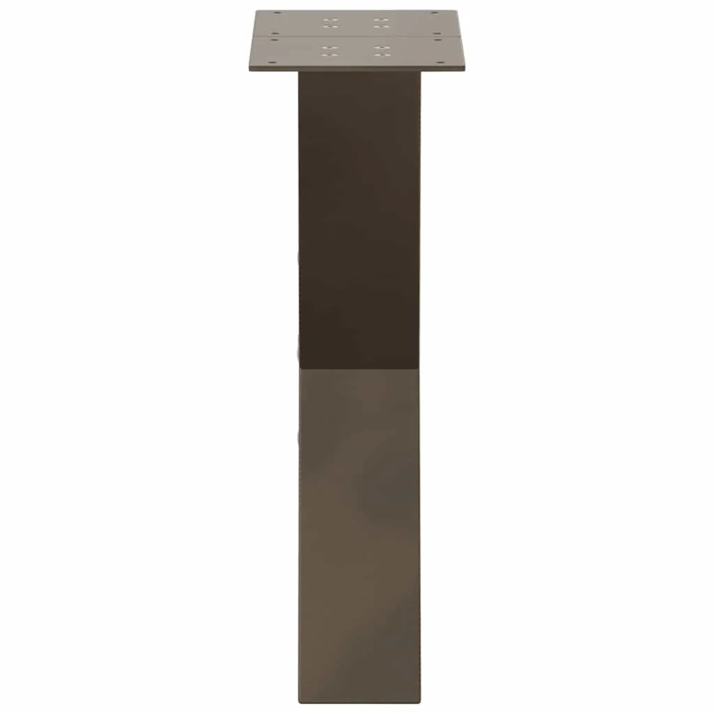 Set di 2 gambe regolabili per tavolino da caffè a forma di X 38 x 42 cm design moderno acciaio naturale 02_0057227