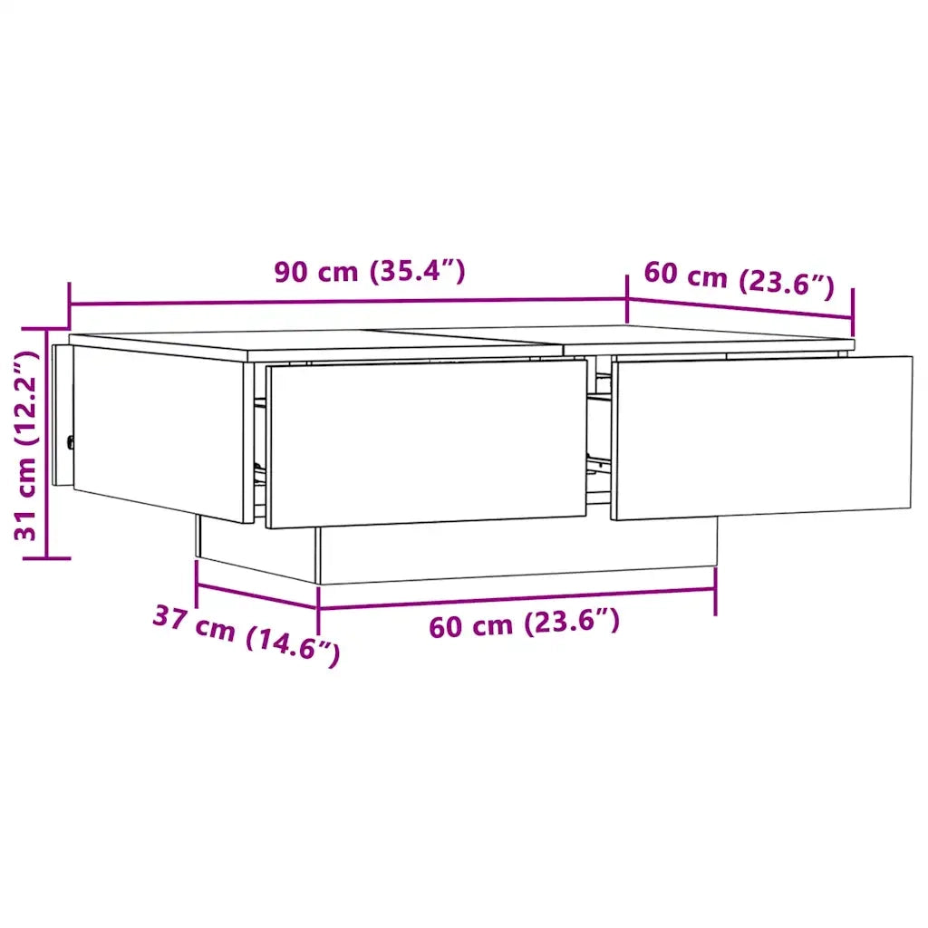 Tavolino da salotto | Tavolino da caff¨¨ | Tavolino da Soggiorno Rovere Sonoma 90x60x31 cm Legno Multistrato