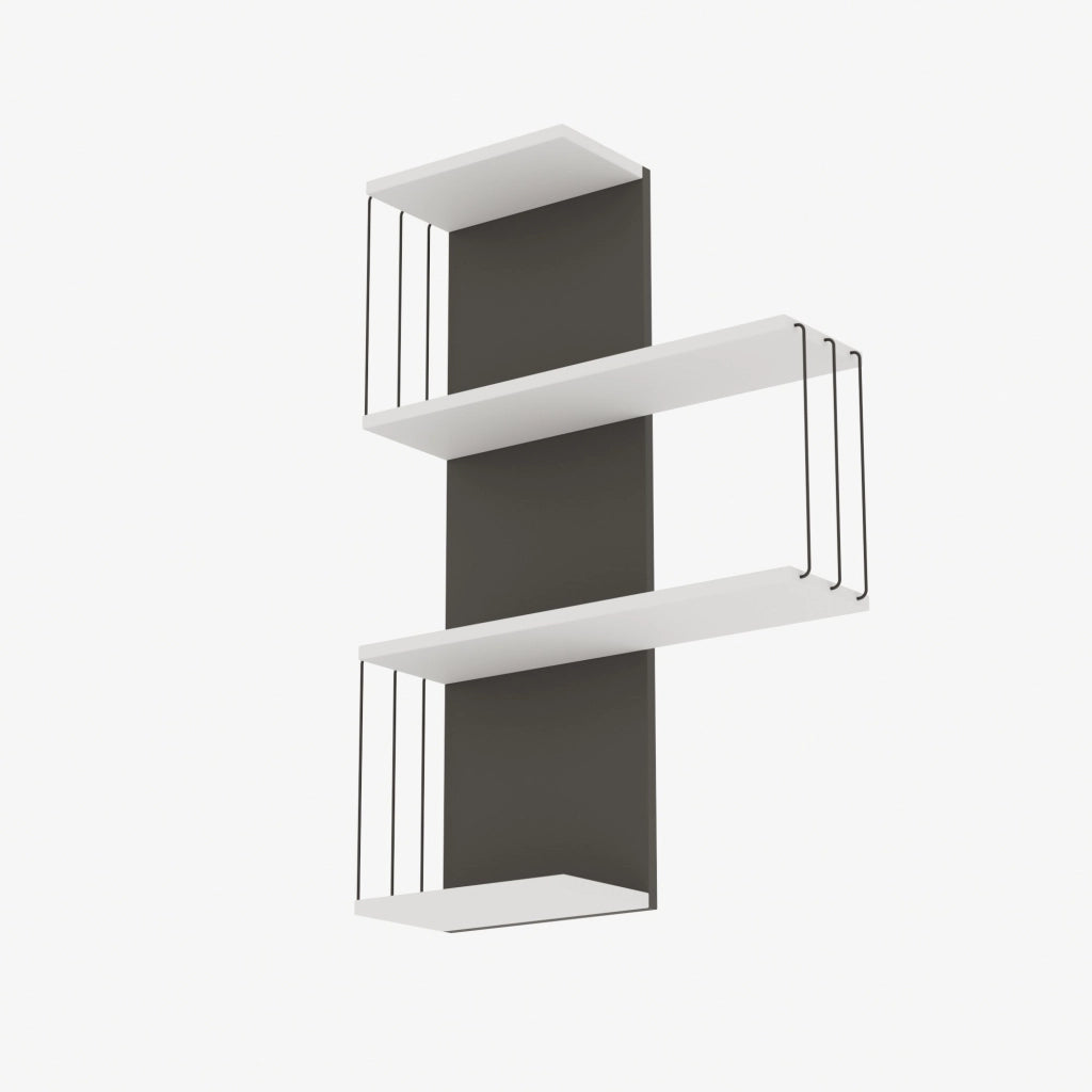 Mensola da parete in legno "Cambel" - 64 x 19 x 96 cm - Bianco