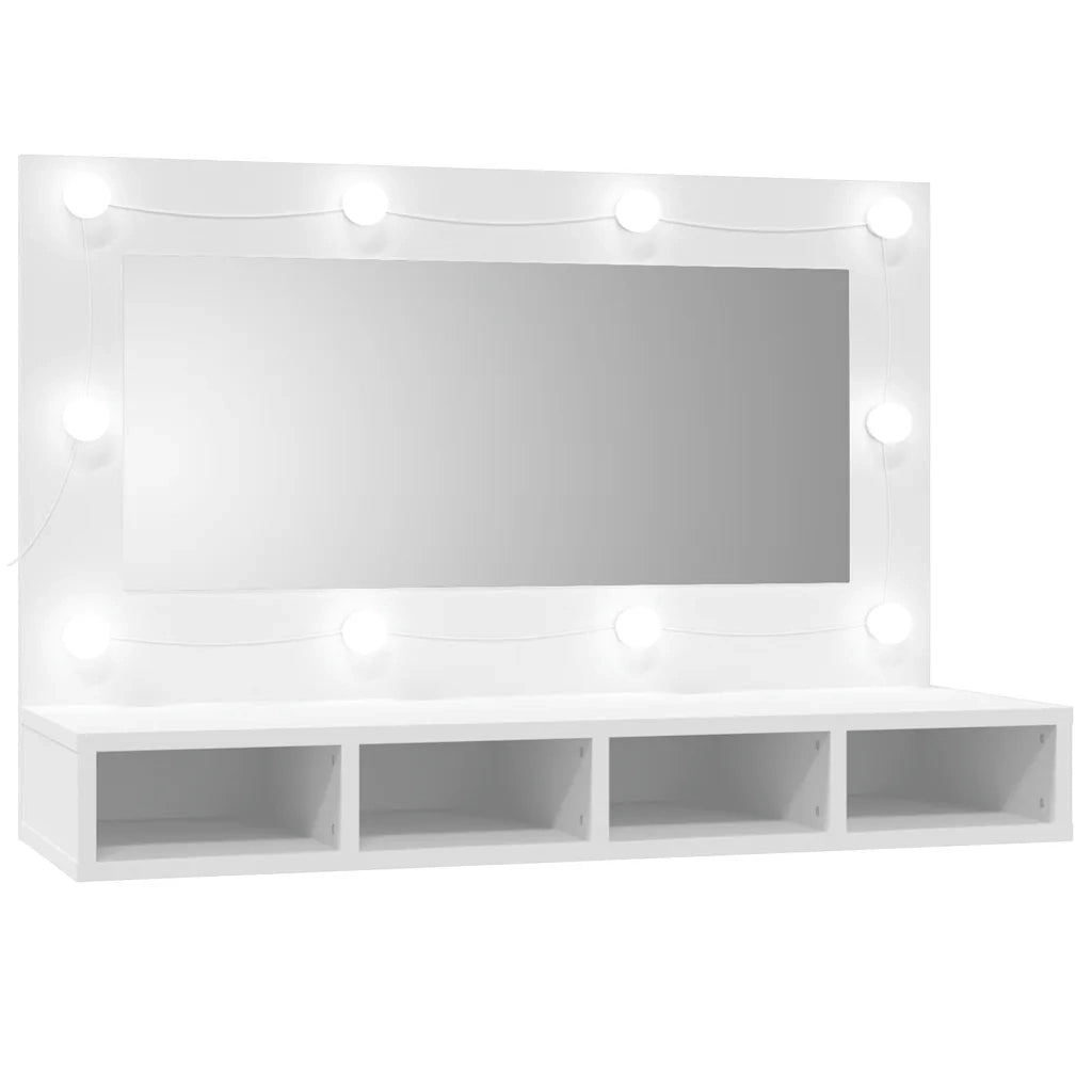 Mobile a Specchio | Armadio da bagno con LED Bianco 90x31,5x62 cm