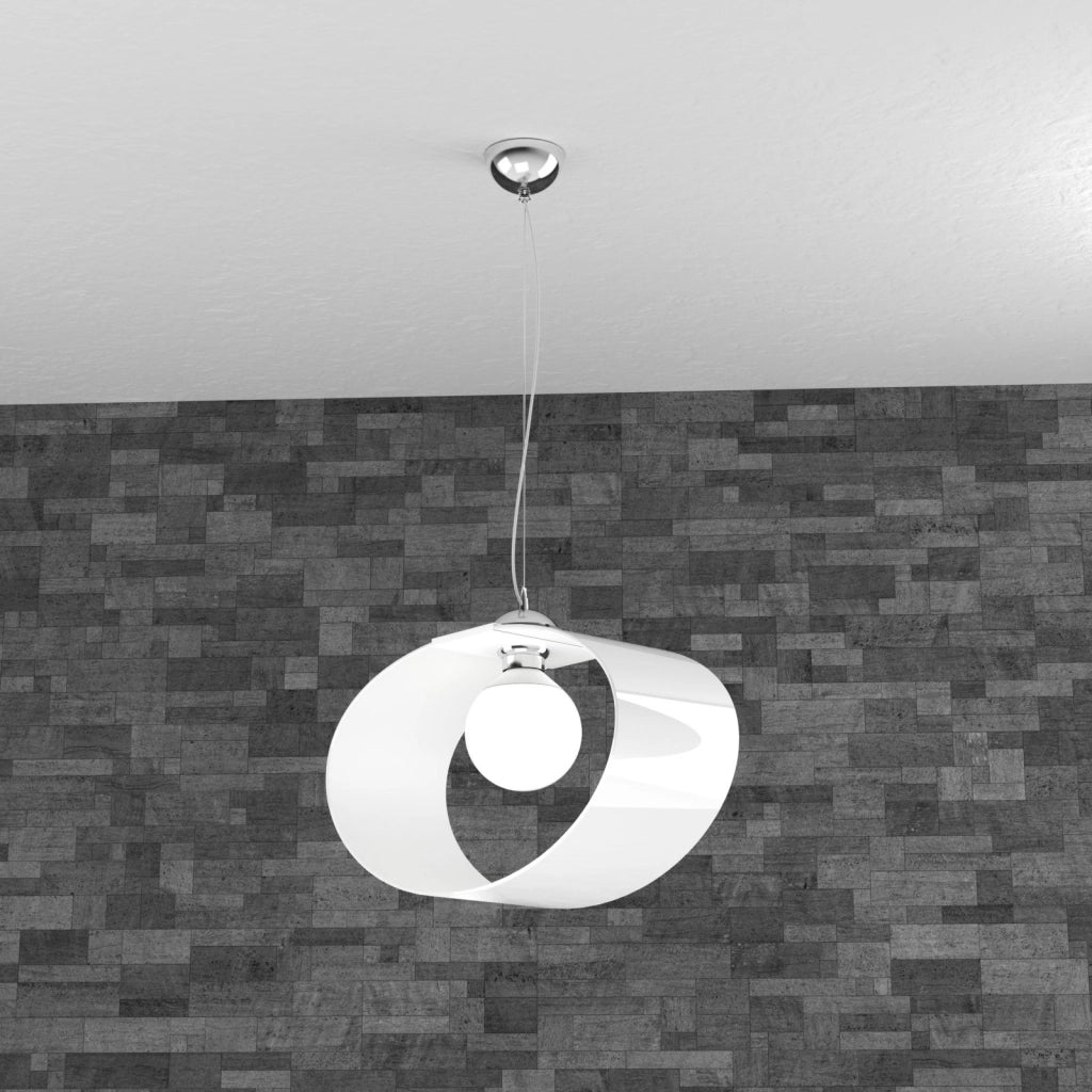 LAP SOSPENSIONE D.40 CM. 1 LUCE BIANCO 1146-S40-BI